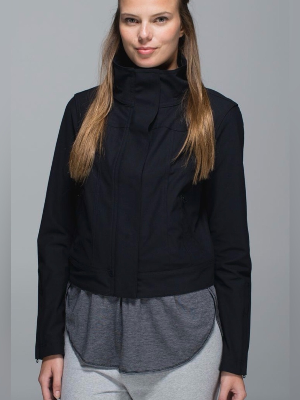 Lululemon Seize The Day Jacket Cropped Lightweight Zip & Snap Black Women’s 6